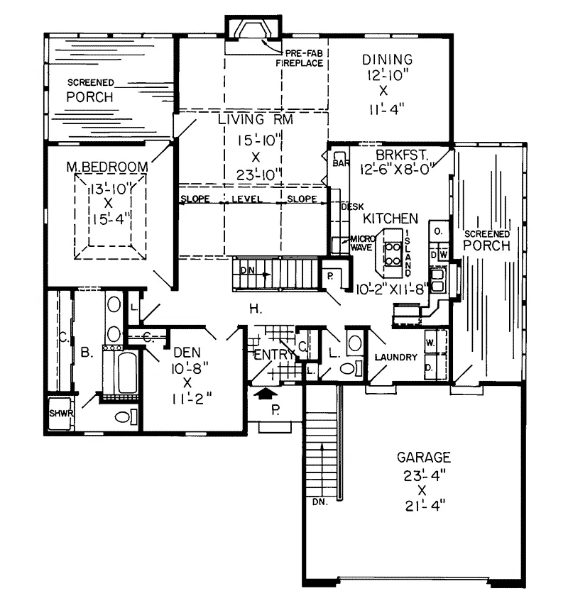 Modern House Plan First Floor - Treelore Modern Home 038D-0238 - Shop House Plans and More