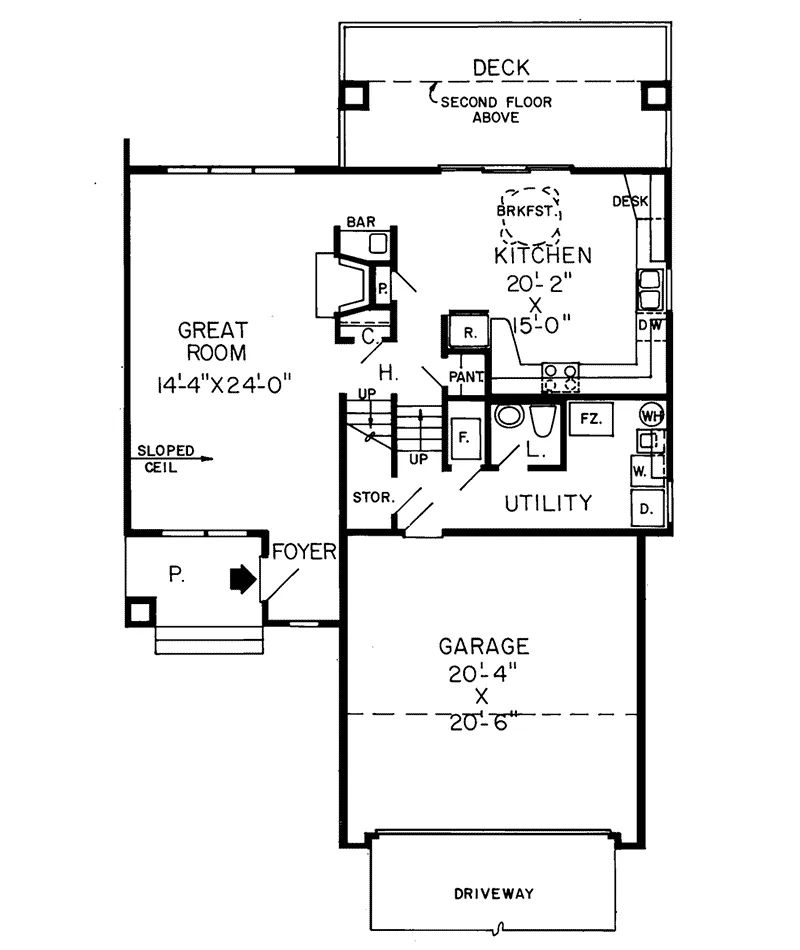 Modern House Plan First Floor - Halls Ferry Contemporary Home 038D-0251 - Search House Plans and More