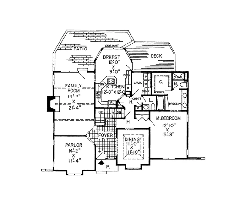 Country House Plan First Floor - Royal Point English Cottage 038D-0257 - Shop House Plans and More