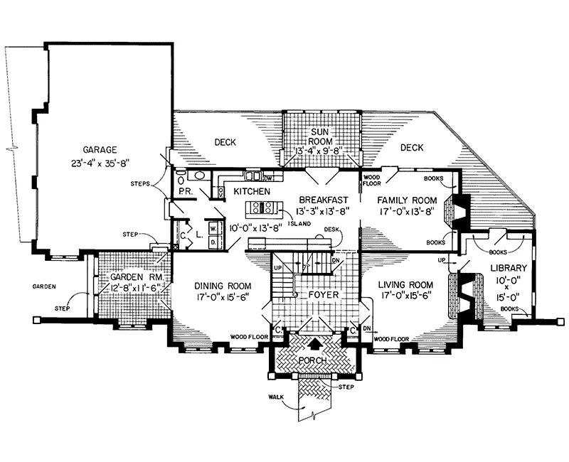 Modern House Plan First Floor - Haileyberry European Home 038D-0299 - Search House Plans and More