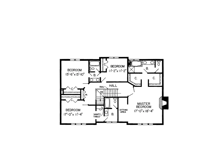Modern House Plan Second Floor - Haileyberry European Home 038D-0299 - Search House Plans and More