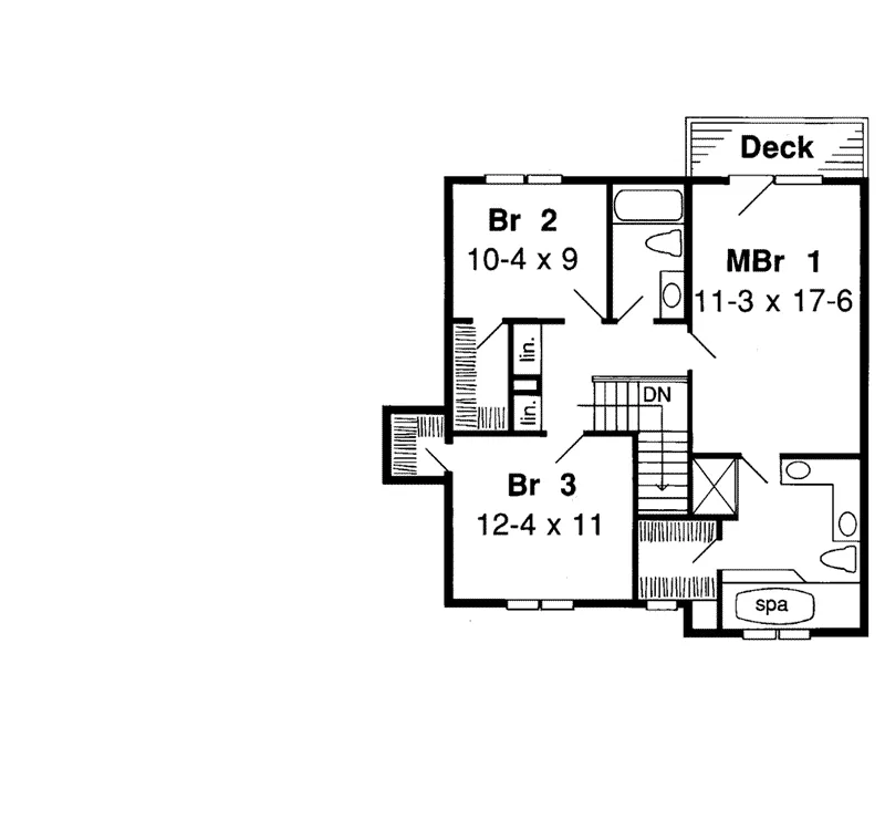 Farmhouse Plan Second Floor - Durant Place Traditional Home 038D-0316 - Search House Plans and More
