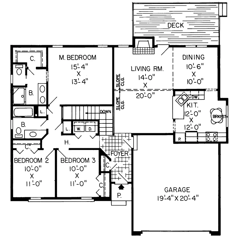 Traditional House Plan First Floor - Ellis Ranch Home 038D-0333 - Search House Plans and More