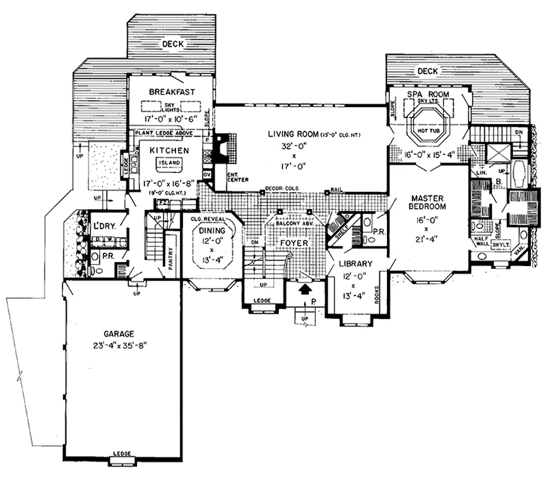Southern House Plan First Floor - Kingsley Tudor Home 038D-0365 - Search House Plans and More