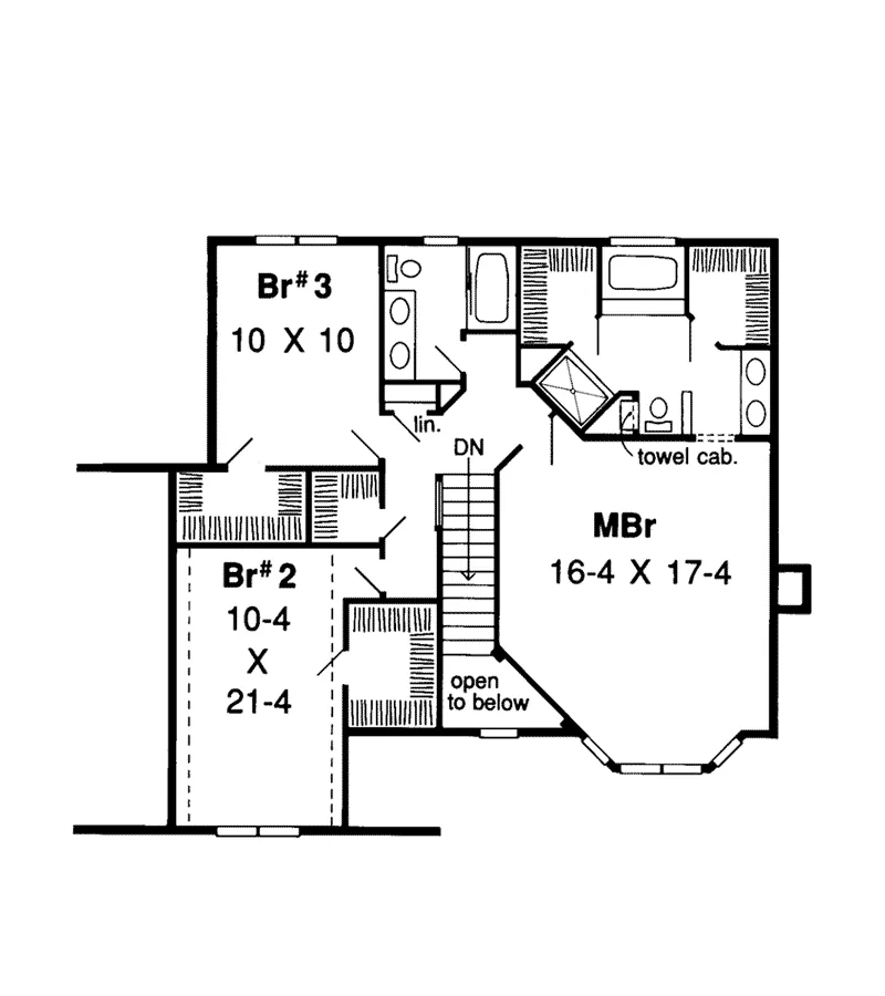 Modern House Plan Second Floor - Kayberry Traditional Home 038D-0376 - Search House Plans and More