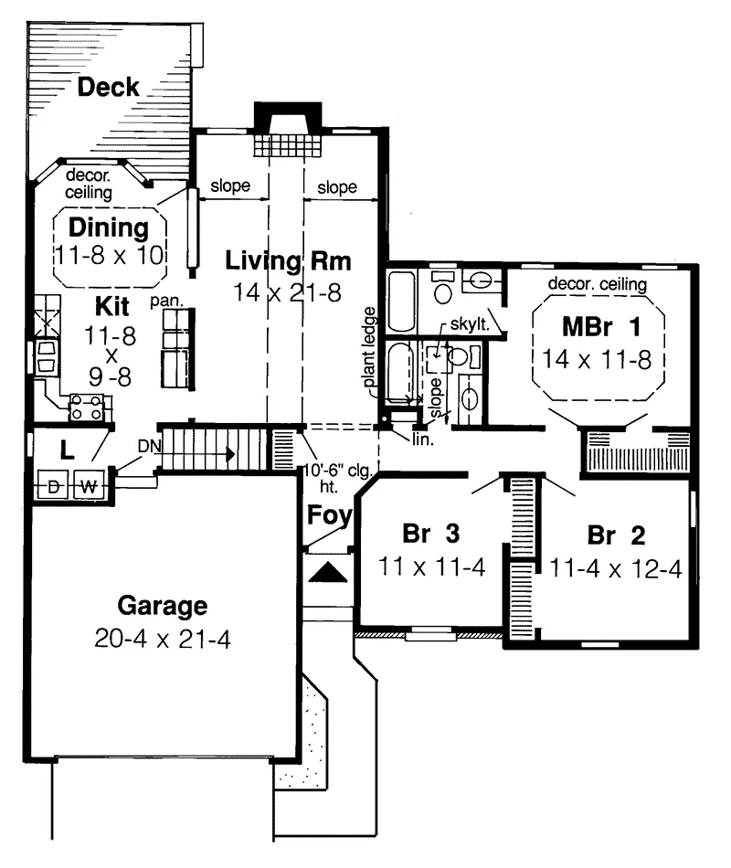 Ranch House Plan First Floor - Owls Nest Ranch Home 038D-0394 - Shop House Plans and More