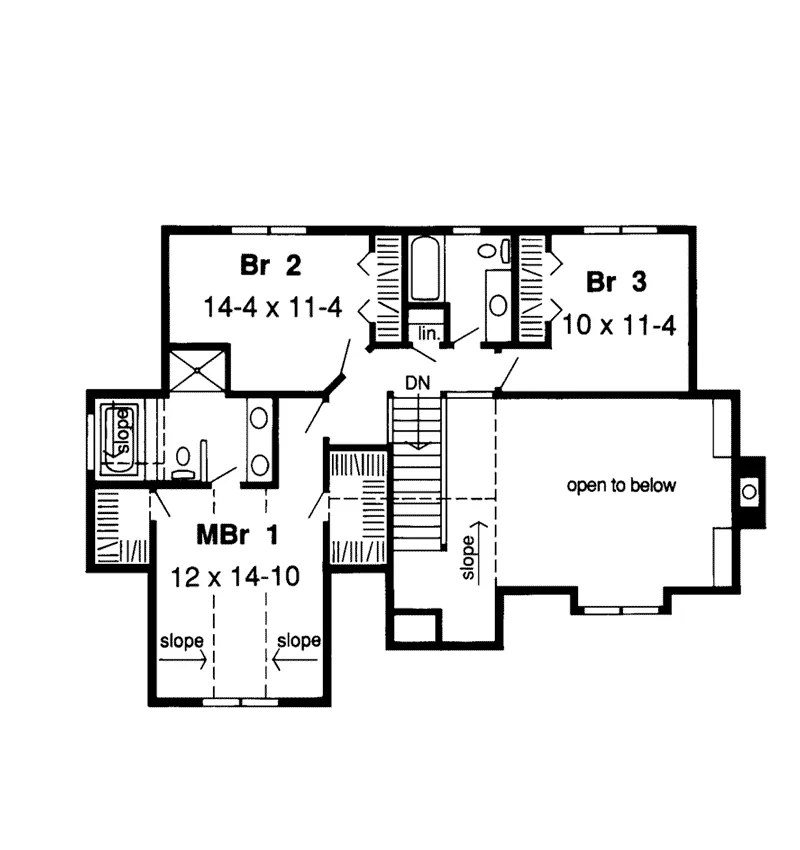 Contemporary House Plan Second Floor - Marilyn Pond Contemporary Home 038D-0400 - Shop House Plans and More