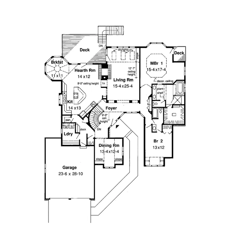Sunbelt House Plan First Floor - Vista Pointe Traditional Home 038D-0401 - Shop House Plans and More