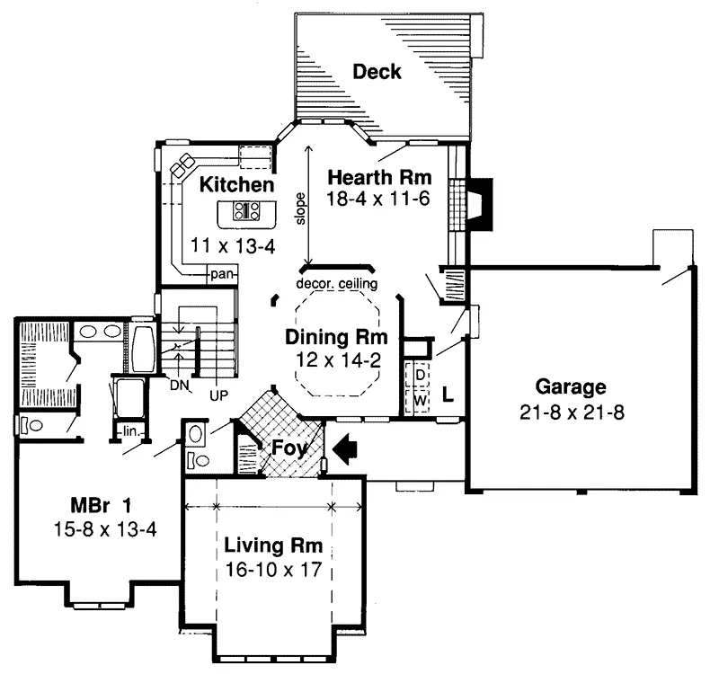 Traditional House Plan First Floor - Annabrook European Home 038D-0411 - Search House Plans and More