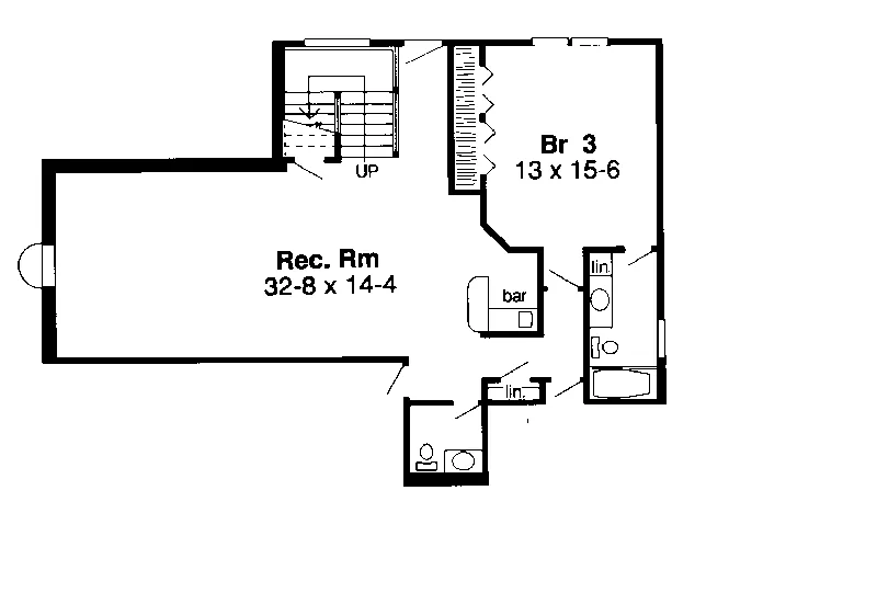 Traditional House Plan Lower Level Floor - Huntington Valley Ranch Home 038D-0423 - Search House Plans and More