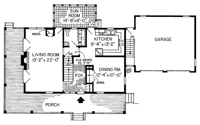 Country House Plan First Floor - Timberlane Contemporary Home 038D-0451 - Shop House Plans and More