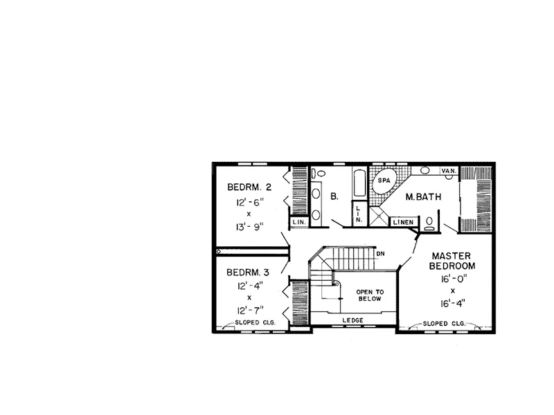 Tudor House Plan Second Floor - Westglen Farm Tudor Home 038D-0460 - Shop House Plans and More