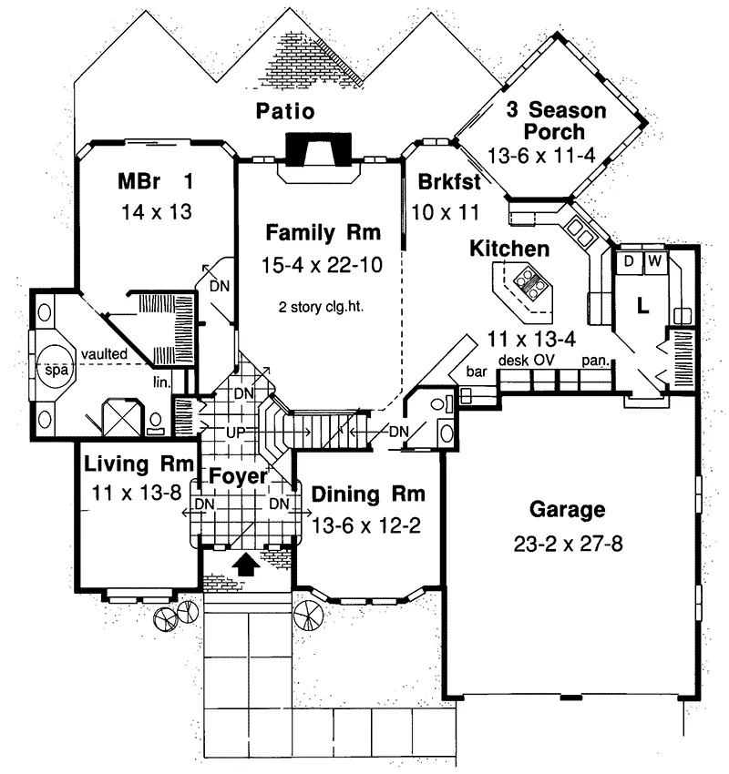 European House Plan First Floor - Delaine Lovely Tudor Home 038D-0466 - Search House Plans and More