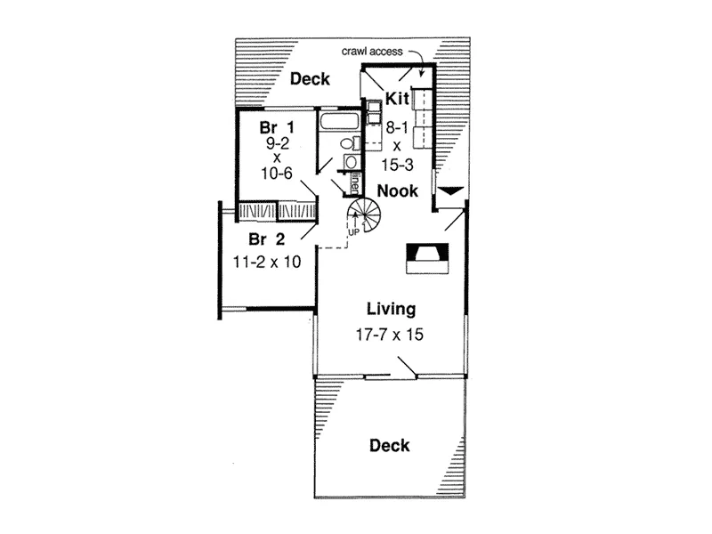 Mountain House Plan First Floor - Big Bear Trail Mountain Home 038D-0475 - Search House Plans and More