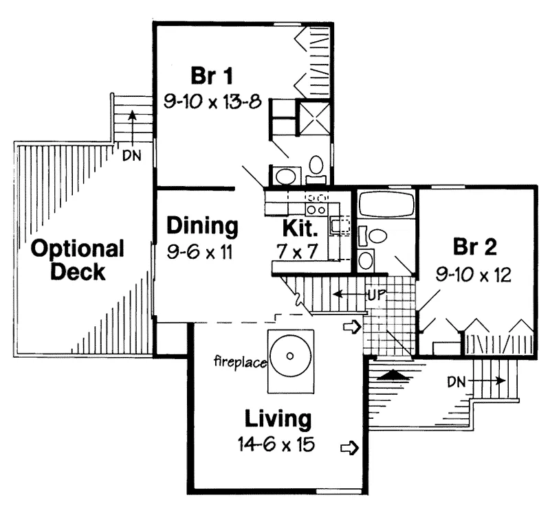 A-Frame House Plan First Floor - Half Moon Modern Mountain Home 038D-0476 - Search House Plans and More