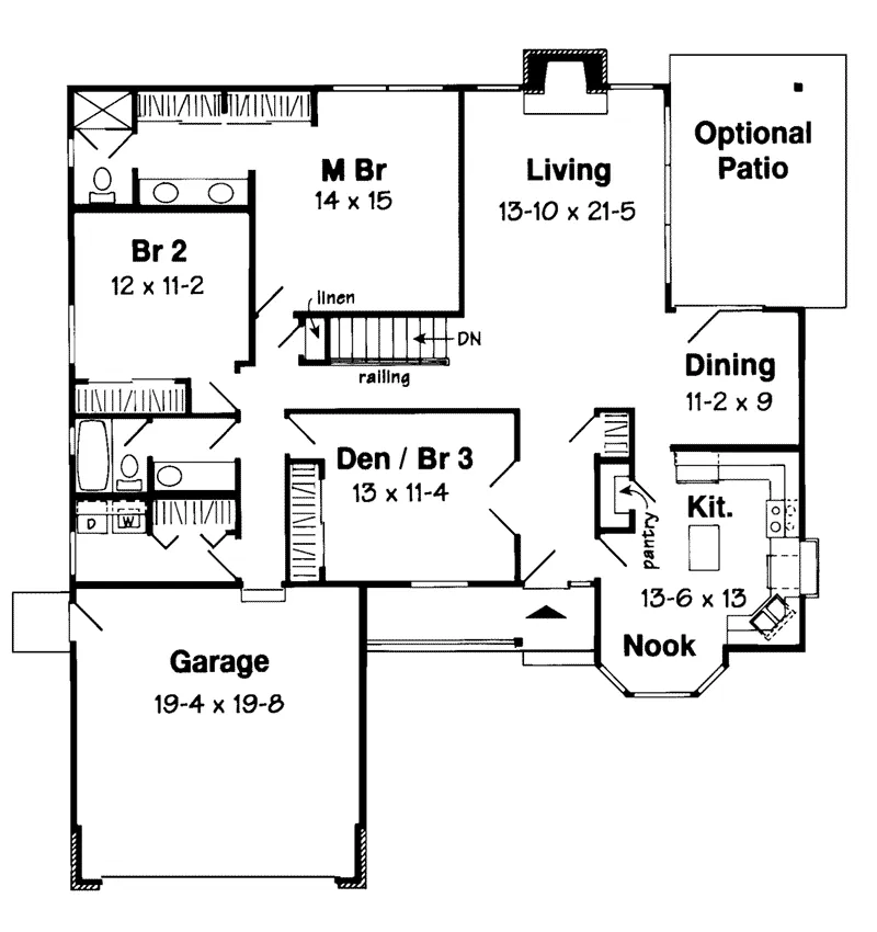 Country House Plan First Floor - Wamsutta Ranch Home 038D-0484 - Shop House Plans and More