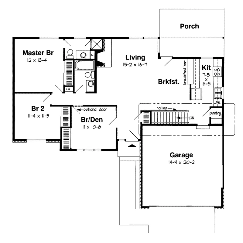 Traditional House Plan First Floor - Summer Run Ranch Home 038D-0486 - Shop House Plans and More