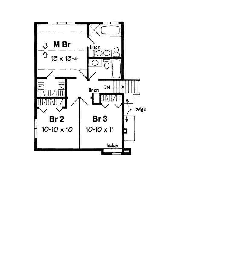 Traditional House Plan Second Floor - Viscount Traditional Home 038D-0496 - Shop House Plans and More