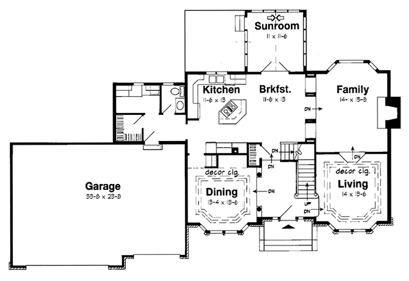 Traditional House Plan First Floor - Brenda Traditional Home 038D-0499 - Search House Plans and More