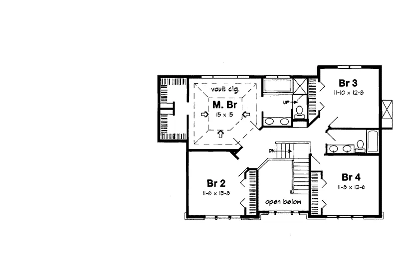 Traditional House Plan Second Floor - Brenda Traditional Home 038D-0499 - Search House Plans and More