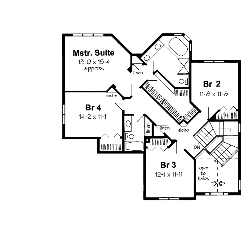 Prairie House Plan Second Floor - Barbarella Traditional Home 038D-0504 - Search House Plans and More
