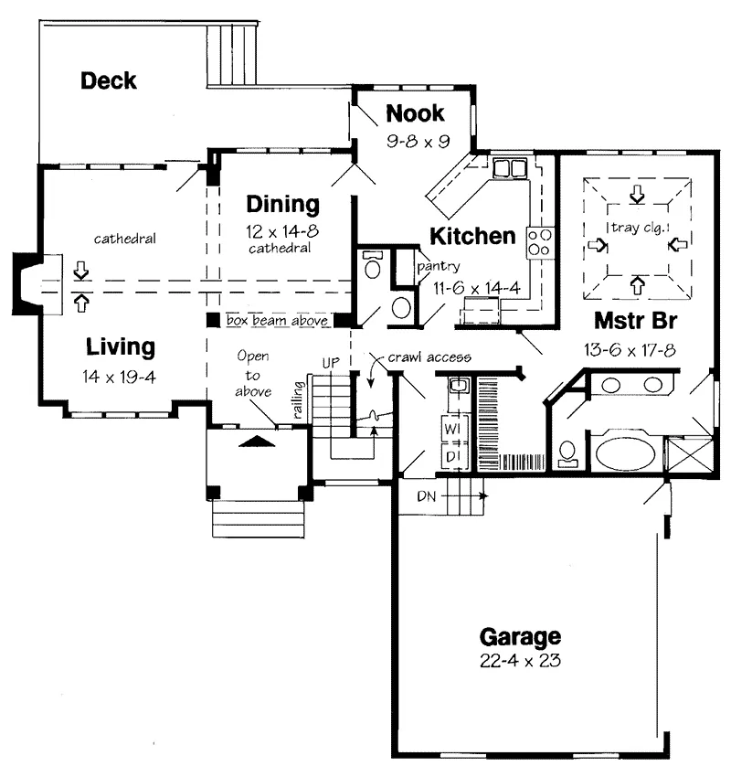 Modern House Plan First Floor - Hollyshire Contemporary Home 038D-0524 - Search House Plans and More
