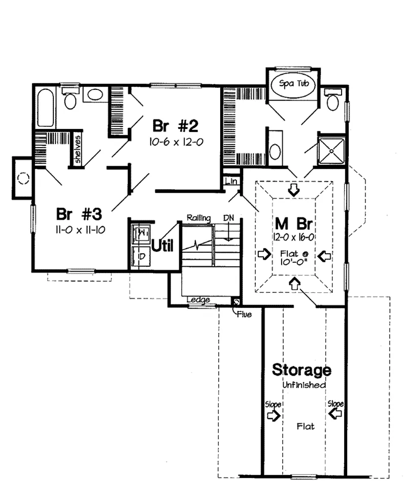 Traditional House Plan Second Floor - Adalusia Traditional Home 038D-0532 - Search House Plans and More
