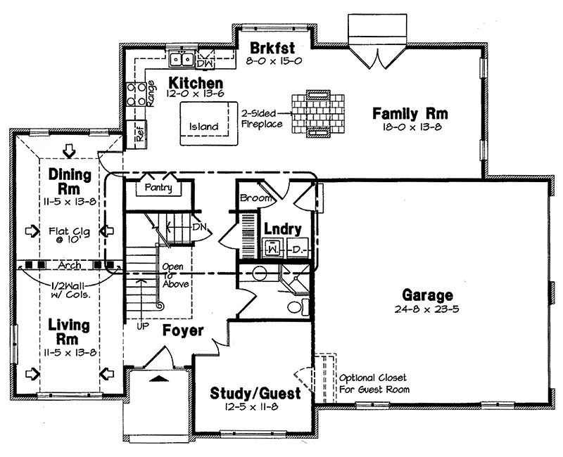 Traditional House Plan First Floor - Montour Falls Traditional Home 038D-0544 - Shop House Plans and More