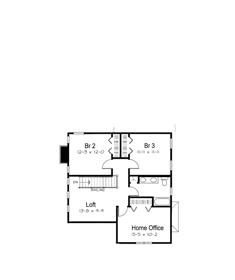 Traditional House Plan Second Floor - Presswick Narrow Lot Home 038D-0555 - Shop House Plans and More