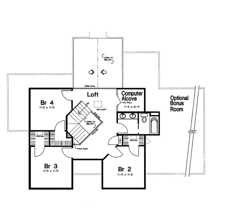 Traditional House Plan Second Floor - Stanislaus Farmhouse 038D-0560 - Shop House Plans and More