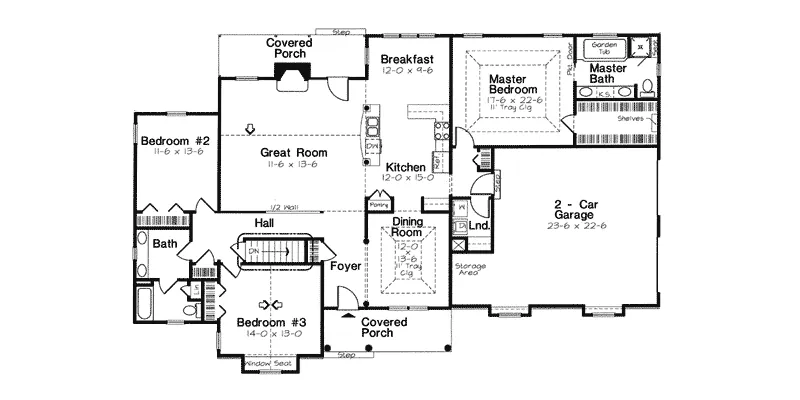 Country House Plan First Floor - Brunswick Place Ranch Home 038D-0566 - Search House Plans and More