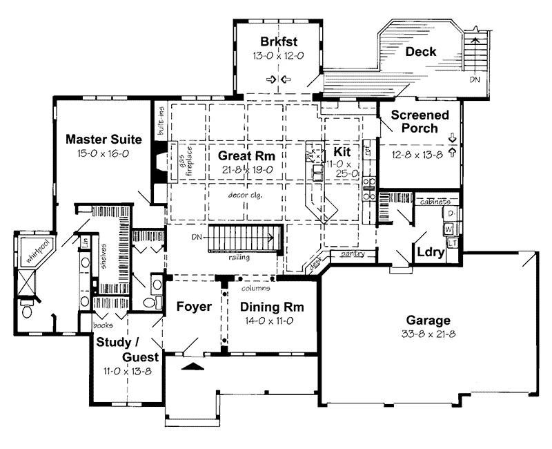 Luxury House Plan First Floor - Forestvale Country French Home 038D-0572 - Search House Plans and More
