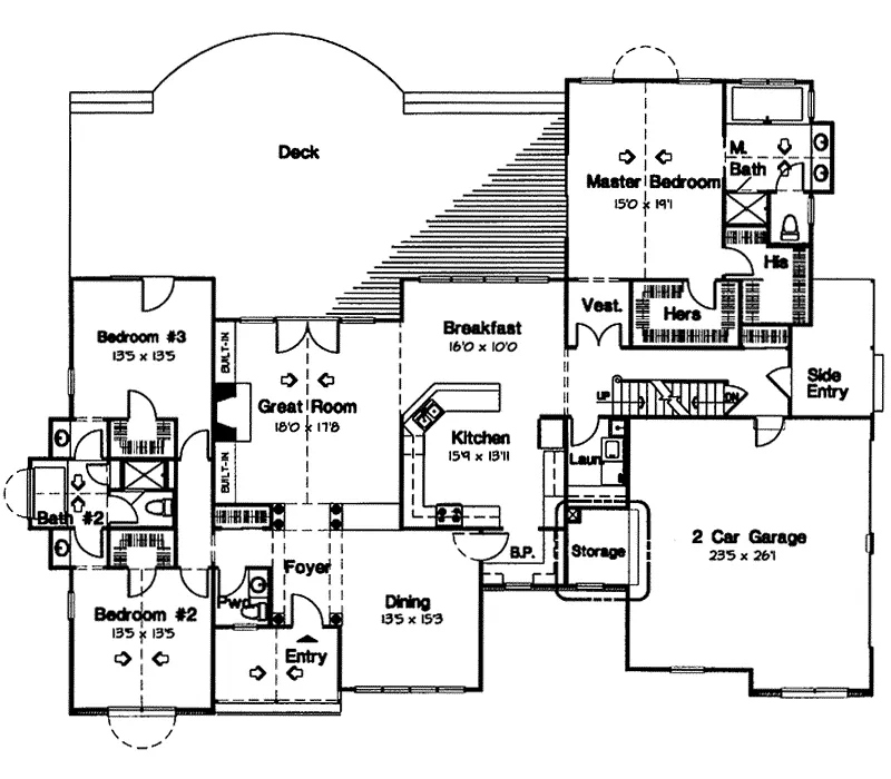 European House Plan First Floor - Gracewell Country Ranch Home 038D-0575 - Search House Plans and More