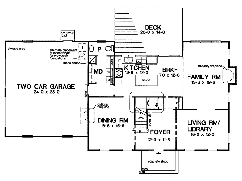 Traditional House Plan First Floor - Federal Way Early American Home 038D-0582 - Search House Plans and More
