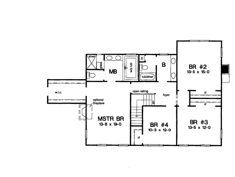 Traditional House Plan Second Floor - Federal Way Early American Home 038D-0582 - Search House Plans and More