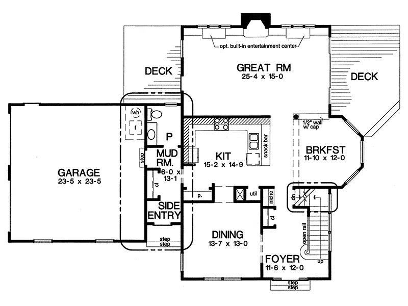 Traditional House Plan First Floor - Beale Mill Arts & Crafts Home 038D-0585 - Search House Plans and More