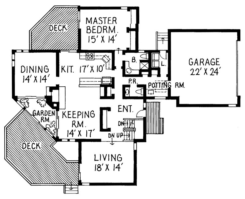 Rustic House Plan First Floor - Wittenbloom Contemporary Home 038D-0601 - Shop House Plans and More