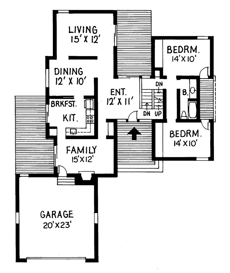Rustic House Plan First Floor - Timber Hollow Contemporary Home 038D-0603 - Shop House Plans and More