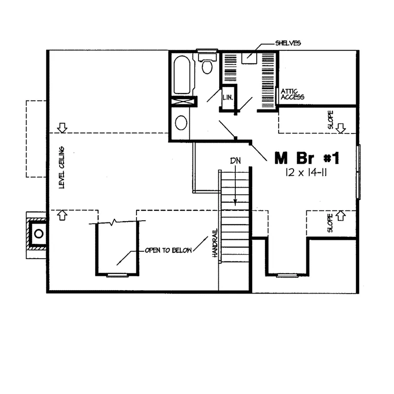 Cabin & Cottage House Plan Second Floor - Barbour Country Acadian Home 038D-0625 - Search House Plans and More