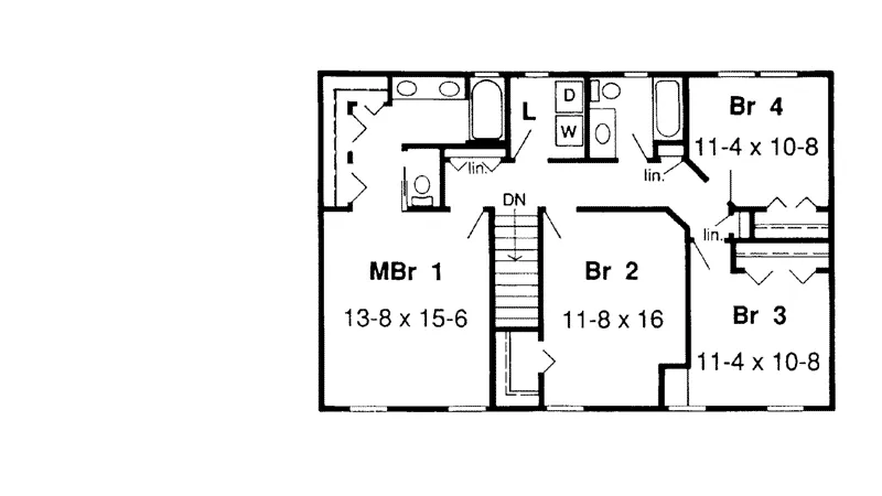 Traditional House Plan Second Floor - Felicia Early American Home 038D-0631 - Search House Plans and More