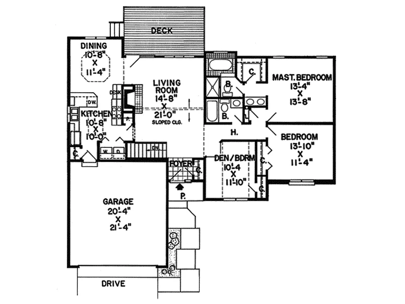 Traditional House Plan First Floor - Delano Country Home 038D-0782 - Search House Plans and More