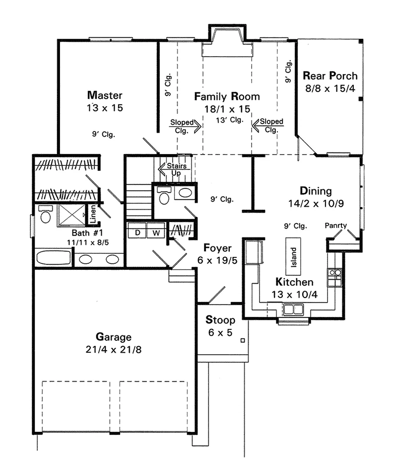 Country House Plan First Floor - Tehama Country French Home 039D-0037 - Shop House Plans and More