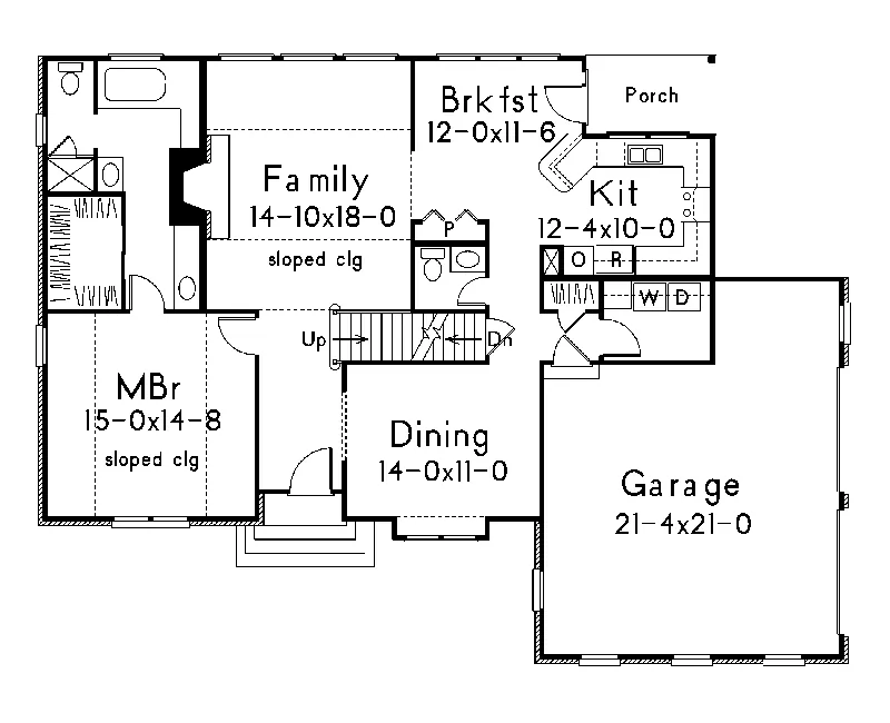 Colonial House Plan First Floor - Genmore Southern Colonial Home 040D-0007 - Search House Plans and More