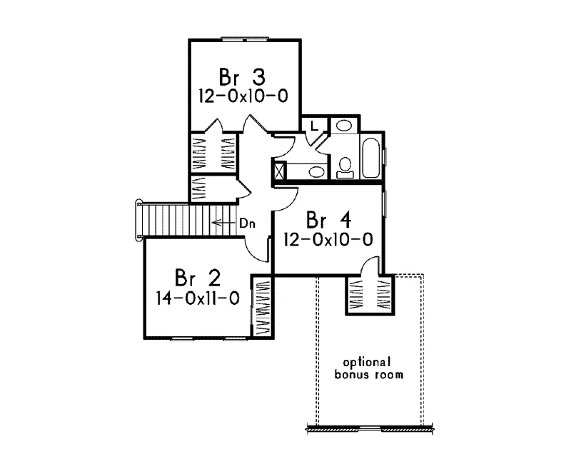 Colonial House Plan Second Floor - Genmore Southern Colonial Home 040D-0007 - Search House Plans and More