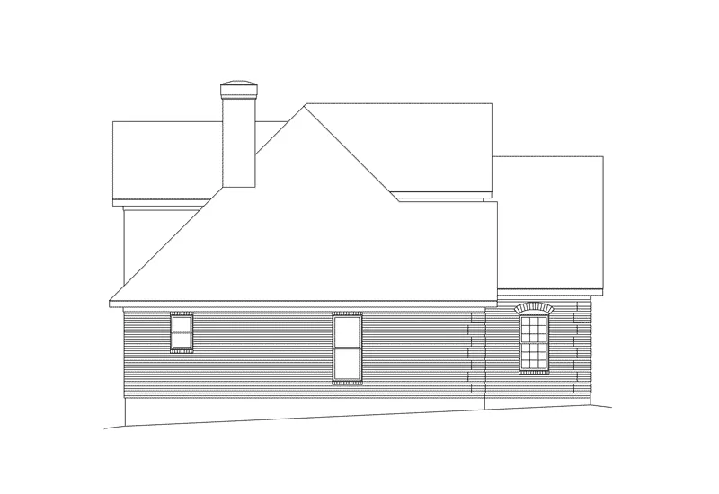 Colonial House Plan Left Elevation - Genmore Southern Colonial Home 040D-0007 - Search House Plans and More
