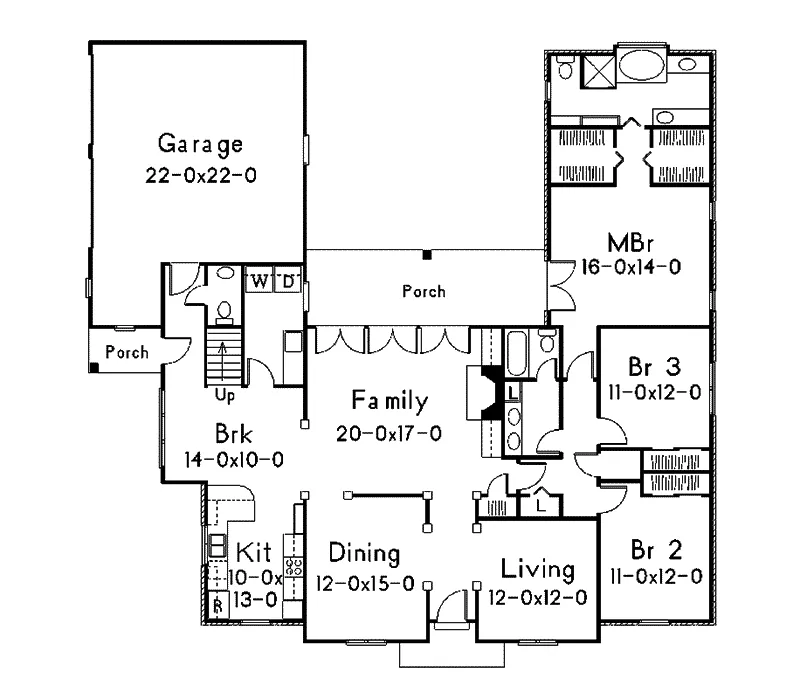 Southern House Plan First Floor - Tavalon Country Home 040D-0009 - Shop House Plans and More