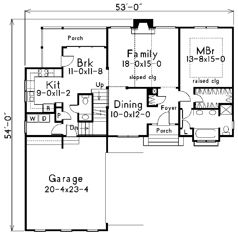 Tudor House Plan First Floor - Bridgeport Mill European Home 040D-0019 - Search House Plans and More