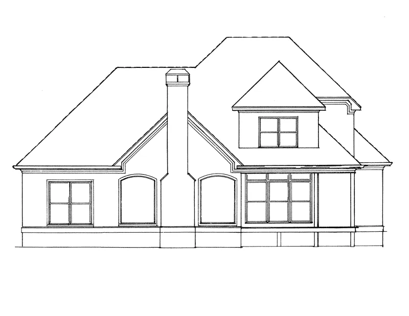 Tudor House Plan Rear Elevation - Bridgeport Mill European Home 040D-0019 - Search House Plans and More