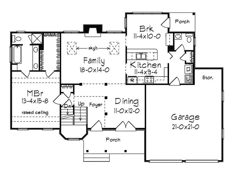 Country French Home Plan First Floor 040D-0025