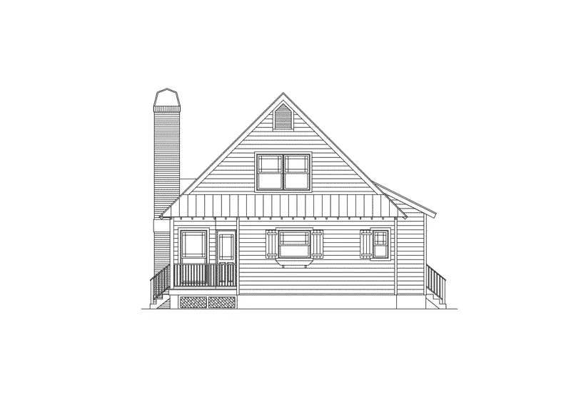 Bungalow House Plan Right Elevation - Oak Cove Country Home 040D-0029 - Shop House Plans and More